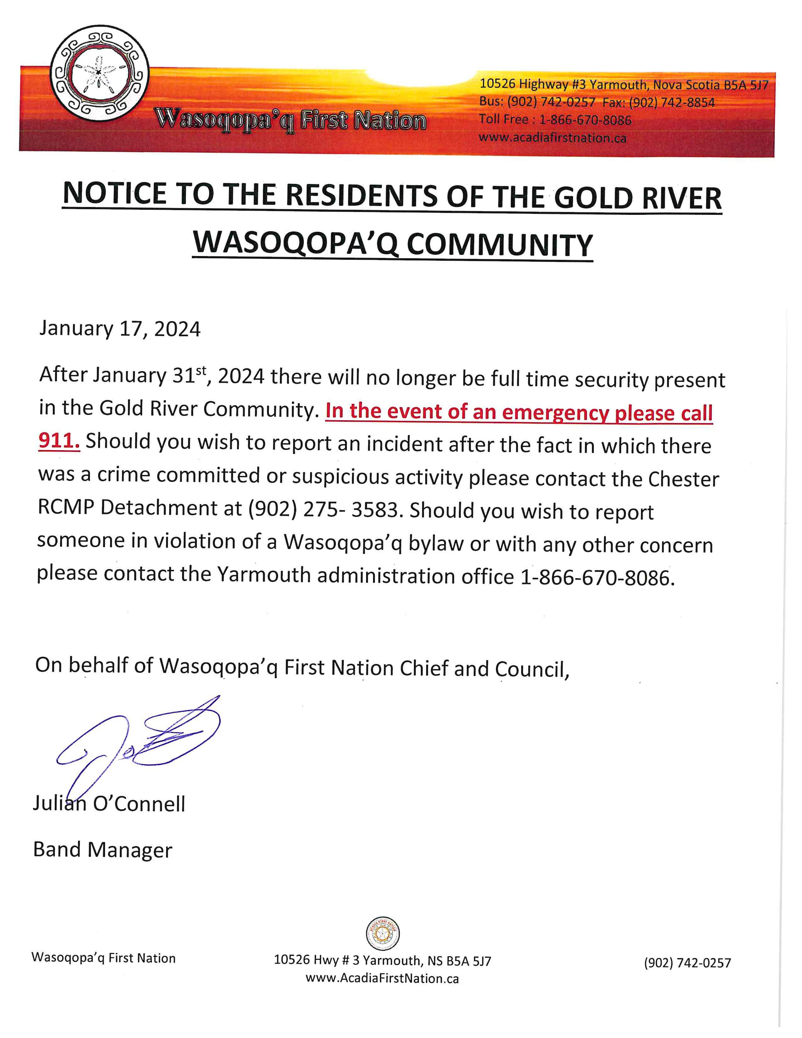 Gold River Notice Security Ending page 001